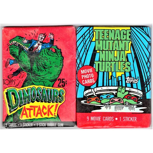 Topps Teenage Mutant Ninja Turtles & Topps Dinosaurs Attack! Cards - Unopened Packs