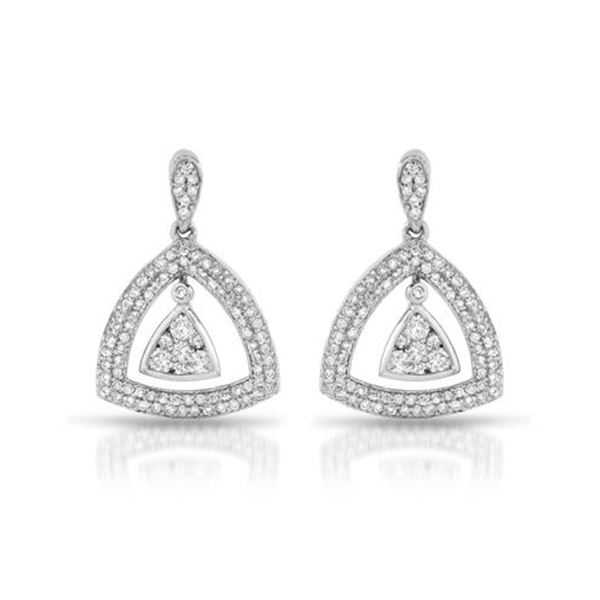 Natural 1.0 CTW Diamond Earrings 14K Gold - REF-120W6H