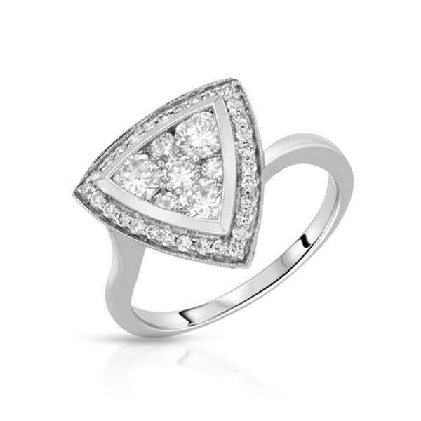 Natural 1 CTW Diamond Ring 14K White Gold - REF-141K3R
