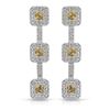 Image 1 : Natural 2.07 CTW Yellow Sapphire & Diamond Earrings 14K White Gold - REF-143F3M