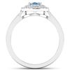 Image 2 : Natural 0.76 CTW Aquamarine & Diamond Ring 14K White Gold - REF-36X9K