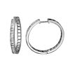 Image 1 : 1.77 CTW Princess Diamond Hoop Earring 14K White Gold - REF-281M8H