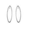 Image 3 : 9.66 CTW White Round Diamond Hoop  Earring 14K White Gold - REF-836X4W