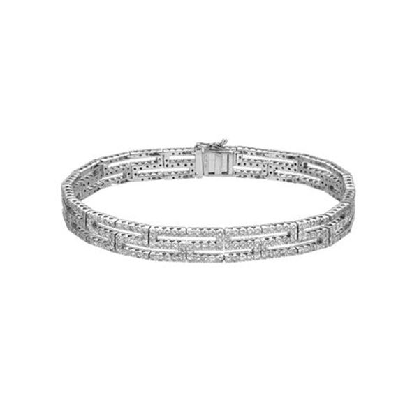 Natural 3.09 CTW Diamond & Bracelet 18K White Gold - REF-442K8R