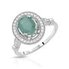 Image 1 : Natural 1.60 CTW Emerald & Diamond Ring W=13MM 14K Gold - REF-63W2H