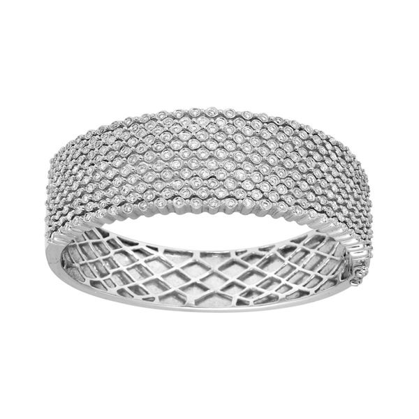 Natural 2.46 CTW Diamond Bangle 18K White Gold - REF-741K6R