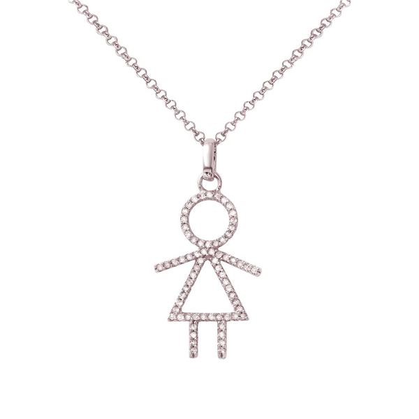 Natural 0.24 CTW Diamond Necklace 14K White Gold - REF-34K2R