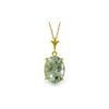 Image 1 : Genuine 3.2 ctw Green Amethyst Necklace 14KT Yellow Gold - REF-20W4Y