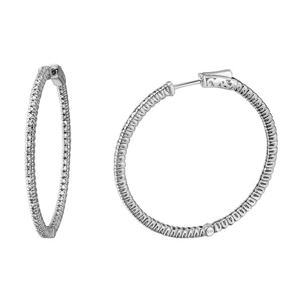 Natural 1.21 CTW Diamond Earrings 14K White Gold - REF-216K9R