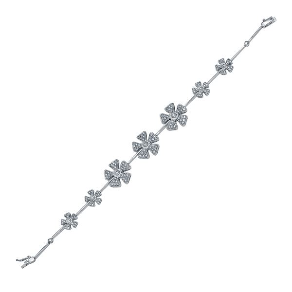 Natural 1.68 CTW Diamond & Bracelet 14K White Gold - REF-179K3R