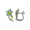 Image 1 : Genuine 1.72 ctw Blue Topaz & Peridot Earrings 14KT White Gold - REF-40Y5F