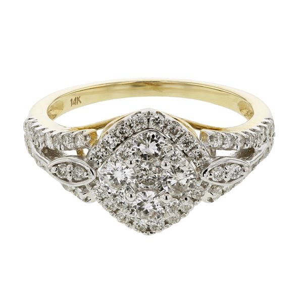 Natural 0.95 CTW Diamond Ring 14K Yellow Gold - REF-113W4H