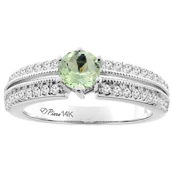 1.10 CTW Amethyst & Diamond Ring 14K White Gold - REF-66N9Y