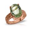 Image 1 : Genuine 7.5 ctw Green Amethyst Ring 14KT Rose Gold - REF-125A9K
