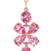 Image 1 : Genuine 3.15 ctw Pink Topaz Necklace 14KT Rose Gold - REF-30T3A