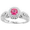 Image 1 : 1.06 CTW Pink Topaz & Diamond Ring 14K White Gold - REF-88H8M