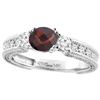 Image 1 : 1.56 CTW Garnet & Diamond Ring 14K White Gold - REF-85W5F