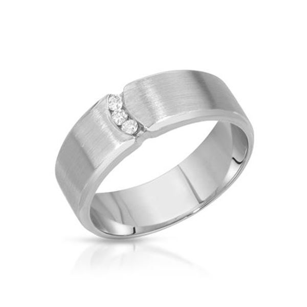 Natural 0.10 CTW Diamond Ring 14K White Gold - REF-91W8H