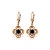 Image 1 : Genuine 1.0 ctw Black Diamond Earrings 14KT Rose Gold - REF-76Y2F