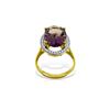 Image 1 : Genuine 5.28 ctw Amethyst & Diamond Ring 14KT Yellow Gold - REF-83A3K