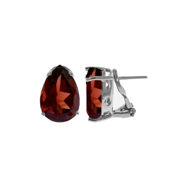Genuine 10 ctw Garnet Earrings 14KT White Gold - REF-61V2W