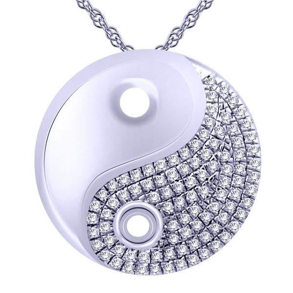 Natural 0.14 CTW Diamond Necklace 14K White Gold - REF-31K5R