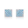 Image 1 : Natural 9.07 CTW Turquoise & Diamond Earrings 14K White Gold - REF-120K6R