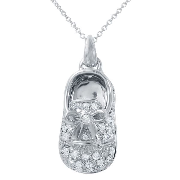 Natural 0.92 CTW Diamond Necklace 14K White Gold - REF-122F4M