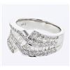 Image 1 : Natural 1.43 CTW Baguette & Diamond Ring 18K White Gold - REF-203N4Y
