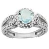 Image 1 : 1.25 CTW Aquamarine & Diamond Ring 14K White Gold - REF-88Y8V
