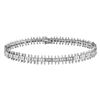 Image 1 : Natural 3.73 CTW Princess Diamond Bracelet 14K White Gold - REF-424F8M