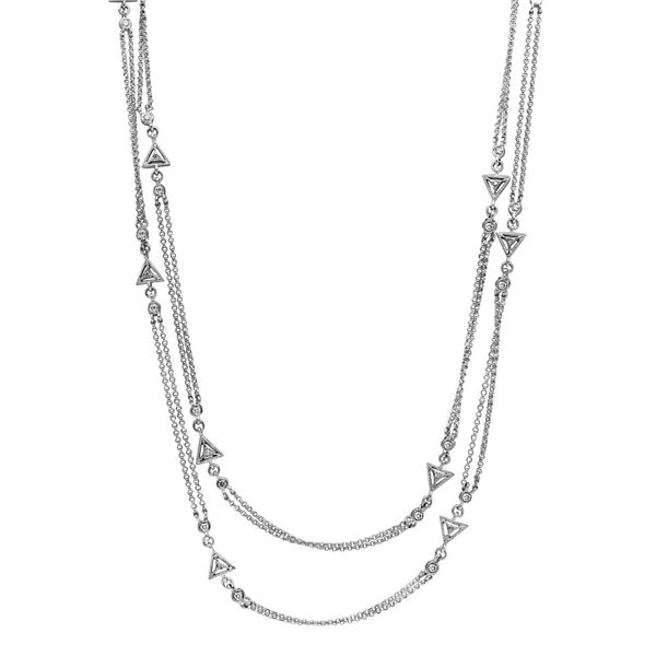Natural 0.94 CTW Diamond Necklace 14K White Gold - REF-134W3H