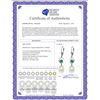 Image 2 : Genuine 9 ctw Pearl & Emerald Earrings 14KT White Gold - REF-39X4M