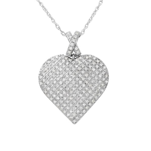 Natural 0.50 CTW Diamond Necklace 14K White Gold - REF-91N8Y