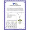 Image 2 : Genuine 4.5 ctw Pearl & Peridot Necklace 14KT White Gold - REF-24T3A