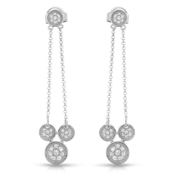 Natural 0.24 CTW Diamond Earrings 14K White Gold - REF-42T3X