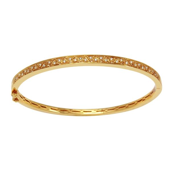 Natural 0.15 CTW Diamond Bracelet 14K Yellow Gold - REF-101F7M