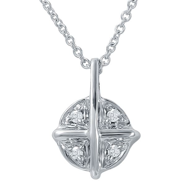 Natural 0.04 CTW Diamond Necklace 14K White Gold - REF-17N3Y