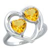 2.60 CTW Citrine Ring 14K White Gold - REF-33R9H