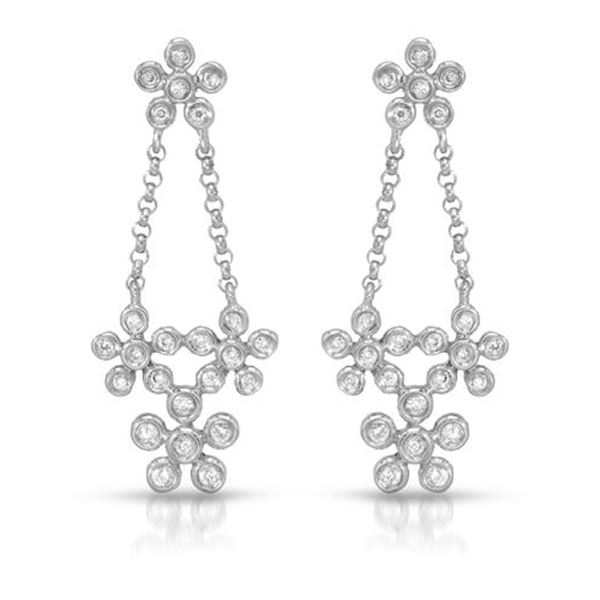 Natural 0.18 CTW Diamond Earrings 14K White Gold - REF-35F3M