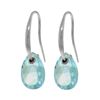 Genuine 8 ctw Blue Topaz Earrings 14KT White Gold - REF-36K8V