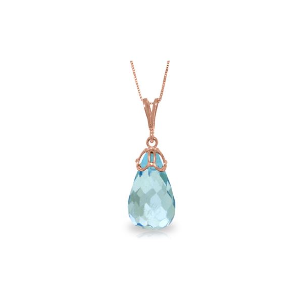 Genuine 10.25 ctw Blue Topaz Necklace 14KT Rose Gold - REF-25F3Z
