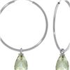 Image 1 : Genuine 4.5 ctw Green Amethyst Earrings 14KT White Gold - REF-26R2P