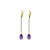 Image 1 : Genuine 3.6 ctw Amethyst & Diamond Earrings 14KT Yellow Gold - REF-60H4X
