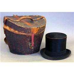HENRY HEATH LIMT., LONDON TOP HAT w/ leath
