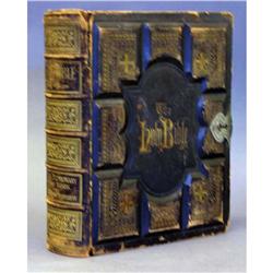 CIRCA 19TH CENTURY BIBLE with gilt leather