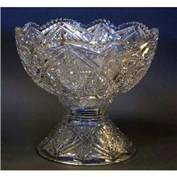 CUT CRYSTAL PUNCH BOWL with 4" diameter,st