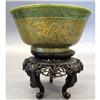 Image 2 : PAIR OF GOLD DECORATED JADEITE BOWLS with 