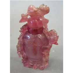 TOURMALINE CARVED SNUFF BOTTLE