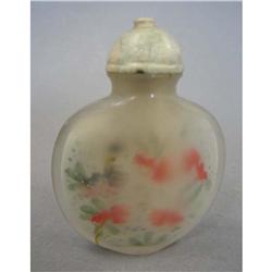 CHINESE PAINTING ON GLASS SNUFF BOTTLE